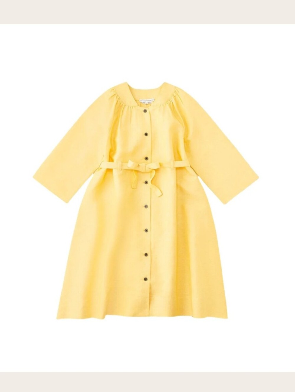 The Sunday Collective Cotton Linen Blend Trench Dress Size 8Y In Daffodil Yellow